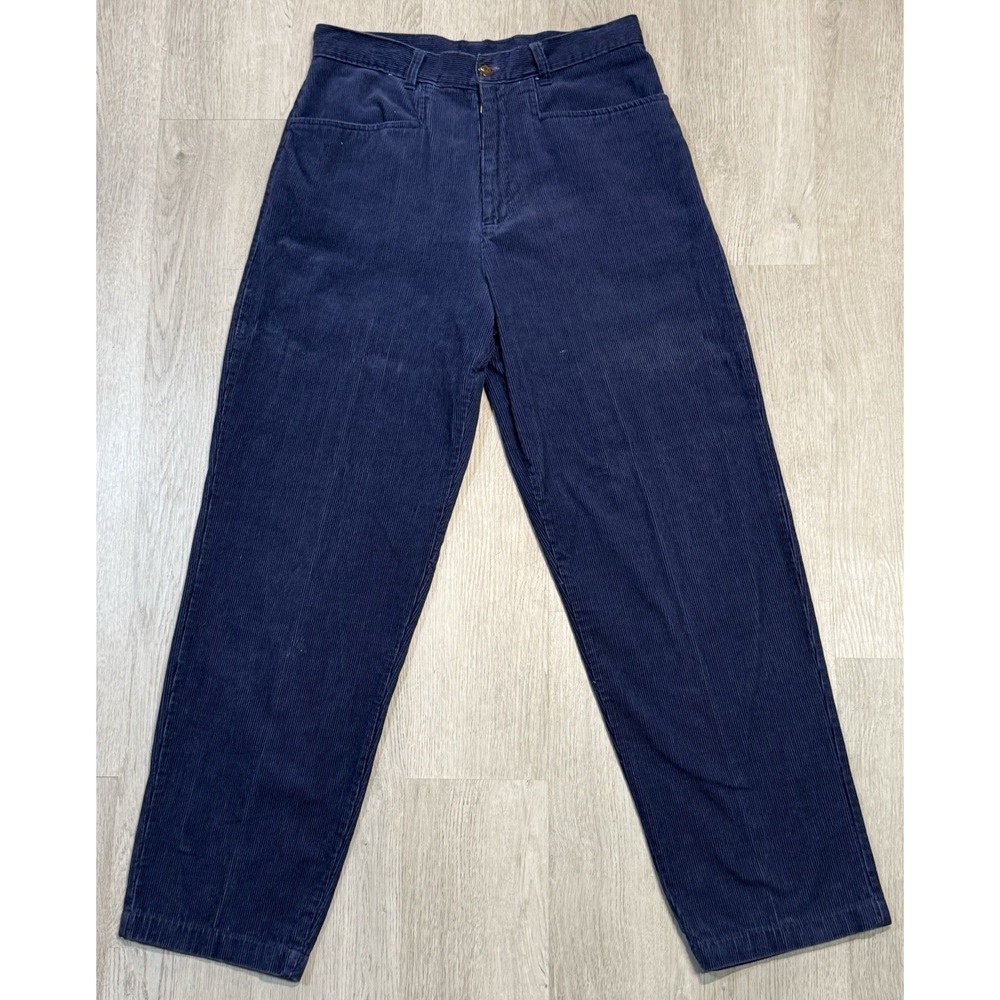 Kathy Ireland Corduroy Pants Women's Size 10 Tall Navy Blue Straight Leg Casual